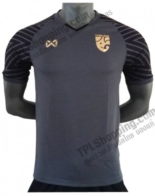 เสื้อบอลไทย เสื้อฟุตบอลไทย เสื้อเชียร์ทีมชาติไทย 2018 โลโก้ทอง Gold Limited Edition 53 สีเทา