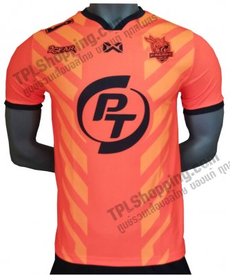 เสื้อบอลไทย เสื้อฟุตบอลไทย เสื้อพีทีประจวบฯ เอฟซี 2019 ทีมเหย้า สีส้ม