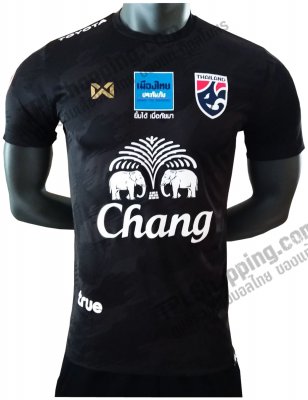 เสื้อบอลไทย เสื้อฟุตบอลไทย เสื้อซ้อมทีมชาติไทย 2019-01 ใหม่ล่าสุด สีดำ