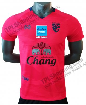 เสื้อบอลไทย เสื้อฟุตบอลไทย เสื้อเชียร์ทีมชาติ 2020 Warrix สีแดง ติดสปอนเซอร์ ครบ
