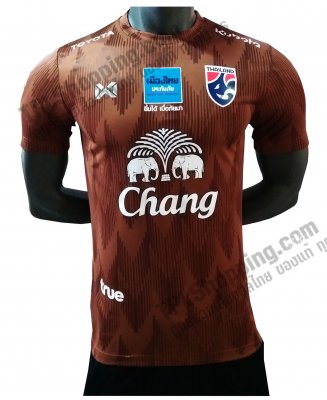 เสื้อบอลไทย เสื้อฟุตบอลไทย เสื้อซ้อมทีมชาติไทย 2020 (W20-02) ใหม่ล่าสุด สีน้ำตาล