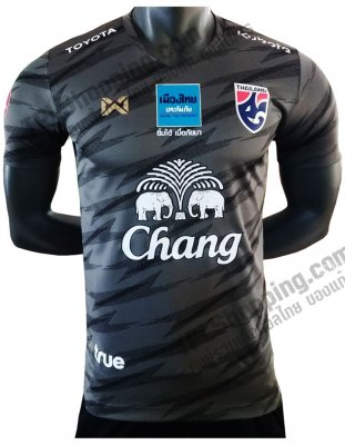 เสื้อบอลไทย เสื้อฟุตบอลไทย เสื้อซ้อมทีมชาติไทย 2020 (W20-03) ใหม่ล่าสุด สีเทา-ดำ