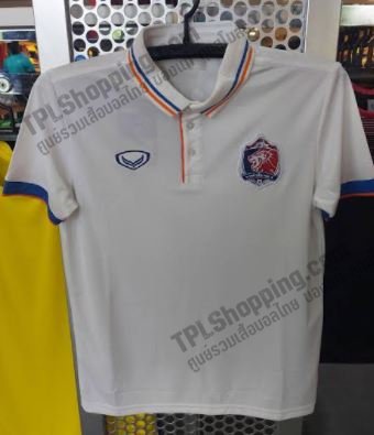 เสื้อบอลไทย เสื้อฟุตบอลไทย เสื้อโปโลคอปกทีมท่าเรือ 2019 (สีขาว)