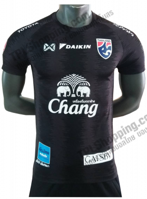 เสื้อบอลไทย เสื้อฟุตบอลไทย เสื้อซ้อมทีมชาติไทย 2021-02 ล่าสุด สีดำ