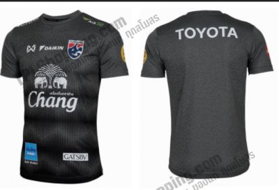 เสื้อบอลไทย เสื้อฟุตบอลไทย เสื้อซ้อมทีมชาติ 2022 Full Sponser (เกรดนักเตะ)  สีเทา 