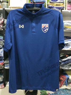 เสื้อบอลไทย เสื้อฟุตบอลไทย เสื้อโปโลทีมชาติ 2022 สีน้ำเงินทีมชาติ  