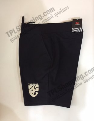 เสื้อบอลไทย เสื้อฟุตบอลไทย กางเกงขาสั้นลำลองทีมชาติไทยวอริกซ์ 2022/01 สีดำ