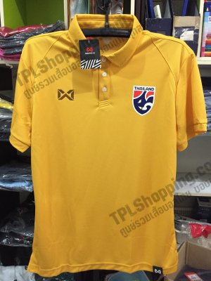 เสื้อบอลไทย เสื้อฟุตบอลไทย เสื้อโปโลทีมชาติไทย รุ่น PW-2201 สีทอง 