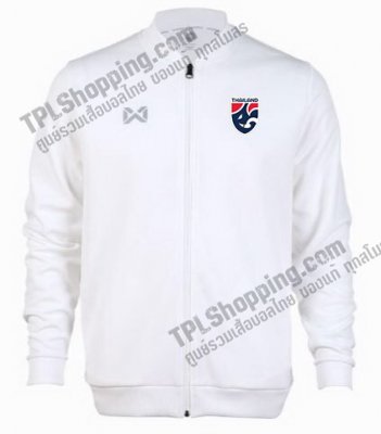 เสื้อบอลไทย เสื้อฟุตบอลไทย เสื้อวอร์มทีมชาติไทย 2022/2023  สีขาว รุ่นใหม่ล่าสุด