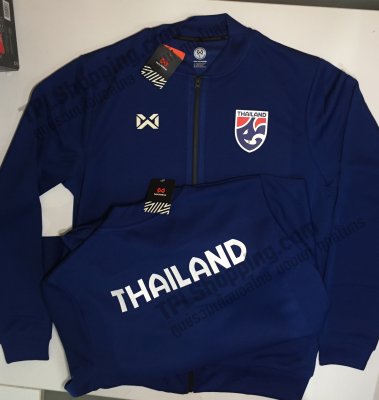 เสื้อบอลไทย เสื้อฟุตบอลไทย เสื้อวอร์มทีมชาติไทย 2022 สีน้ำเงินทีมชาติ พร้อม THAILAND