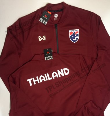 เสื้อบอลไทย เสื้อฟุตบอลไทย เสื้อวอร์มทีมชาติไทย 2022 สีแดงทีมชาติ พร้อม THAILAND 