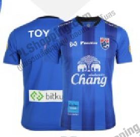 เสื้อบอลไทย เสื้อฟุตบอลไทย เสื้อซ้อมทีมชาติไทย 2022 พร้อมชุดสปอนเซอร์หน้า-หลัง สีน้ำเงิน (ใหม่ล่าสุด) เกรดนักเตะ WT2206 
