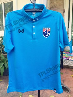 เสื้อบอลไทย เสื้อฟุตบอลไทย เสื้อโปโลทีมชาติไทย 2022  สีฟ้าเข้ม