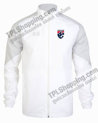 เสื้อบอลไทย เสื้อฟุตบอลไทย เสื้อแจ๊คเก็ตกันลมทีมชาติไทย 2022 สีขาว