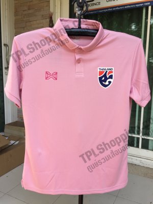 เสื้อบอลไทย เสื้อฟุตบอลไทย เสื้อโปโลทีมชาตไทย2022 รุ่น WP2204 สีชมพู
