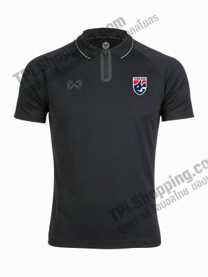 เสื้อบอลไทย เสื้อฟุตบอลไทย เสื้อโปโลทีมชาติไทย 2022/2023 รุ่นคอซิป ใหม่ล่าสุด สีดำ