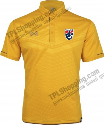 เสื้อบอลไทย เสื้อฟุตบอลไทย เสื้อโปโลทีมชาติไทย 2022/2023 รุ่น PW-318N สีทอง 