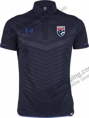 เสื้อบอลไทย เสื้อฟุตบอลไทย เสื้อโปโลทีมชาติไทย 2022/2023 รุ่น PW-318N สีกรมท่า 