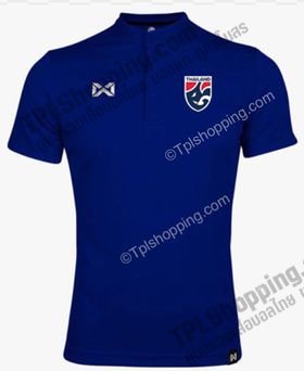 เสื้อบอลไทย เสื้อฟุตบอลไทย เสื้อโปโลทีมชาติไทย2022 รุ่นคอจีน WP2205 สีน้ำเงิน