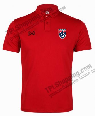 เสื้อบอลไทย เสื้อฟุตบอลไทย เสื้อโปโลทีมชาติไทย 2023 รุ่น PIQUE สีแดง 