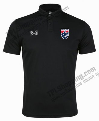 เสื้อบอลไทย เสื้อฟุตบอลไทย เสื้อโปโลทีมชาติไทย 2023 รุ่น PIQUE สีดำ 