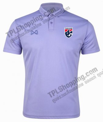เสื้อบอลไทย เสื้อฟุตบอลไทย เสื้อโปโลทีมชาติไทย 2023 รุ่น PIQUE สีม่วง 