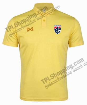 เสื้อบอลไทย เสื้อฟุตบอลไทย เสื้อโปโลทีมชาติไทย 2023 รุ่น PIQUE สีเหลือง 