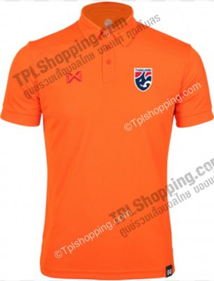 เสื้อบอลไทย เสื้อฟุตบอลไทย เสื้อโปโลทีมชาติไทย 2023 รุ่น VCL34 สีส้ม 