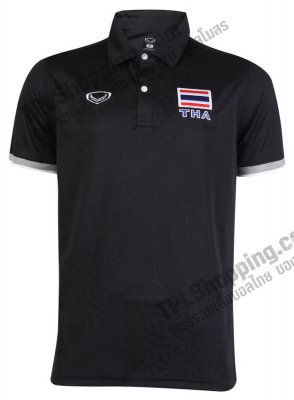 เสื้อบอลไทย เสื้อฟุตบอลไทย เสื้อโปโลทีมชาติไทย แกรนด์สปอร์ต 2023 (สีดำ) 