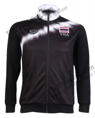 เสื้อบอลไทย เสื้อฟุตบอลไทย เสื้อวอร์มทีมชาติไทย แกรนด์สปอร์ต 2023 (สีดำ) 