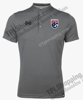เสื้อบอลไทย เสื้อฟุตบอลไทย เสื้อโปโลทีมชาติไทย2022 รุ่นคอจีน WP2205 สีเทา 