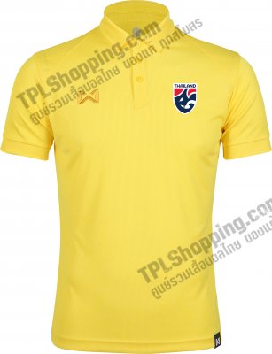 เสื้อบอลไทย เสื้อฟุตบอลไทย เสื้อโปโลทีมชาติไทย 2023 รุ่น VCL34 สีเหลือง 
