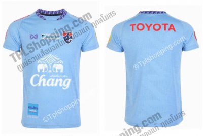 เสื้อบอลไทย เสื้อฟุตบอลไทย เสื้อซ้อมทีมชาติไทย 2023 เกรดนักเตะ สีฟ้า