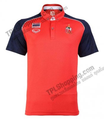 เสื้อบอลไทย เสื้อฟุตบอลไทย เสื้อโปโลทีมชาติไทย ชุด เอเชี่ยนเกมส์ 2022 สีแดง