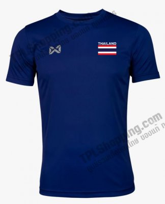 เสื้อบอลไทย เสื้อฟุตบอลไทย เสื้อเชียร์ทีมชาติไทย 2022 199-02 THAILAND ติดธงชาติ  สีกรมท่า 