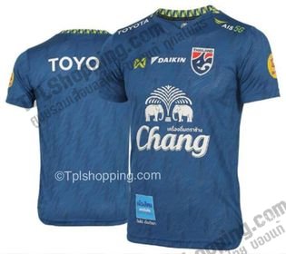 เสื้อบอลไทย เสื้อฟุตบอลไทย เสื้อซ้อมทีมชาติไทย 2022-04 สีน้ำเงิน  