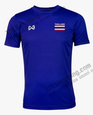 เสื้อบอลไทย เสื้อฟุตบอลไทย เสื้อเชียร์ทีมชาติไทย 2022 199-02 THAILAND ติดธงชาติ สีน้ำเงิน 