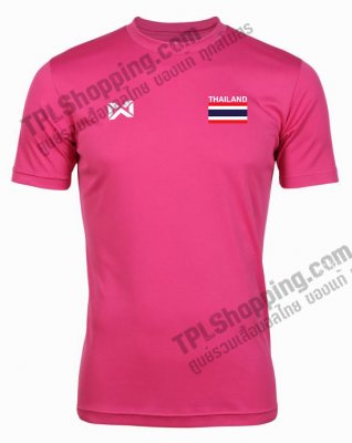 เสื้อบอลไทย เสื้อฟุตบอลไทย เสื้อเชียร์ทีมชาติไทย 2022 199-02 THAILAND ติดธงชาติ สีชมพู 