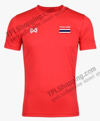 เสื้อบอลไทย เสื้อฟุตบอลไทย เสื้อเชียร์ทีมชาติไทย 2022 199-02 THAILAND ติดธงชาติ สีแดง 