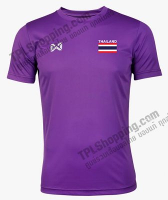 เสื้อบอลไทย เสื้อฟุตบอลไทย เสื้อเชียร์ทีมชาติไทย 2022 199-02 THAILAND ติดธงชาติ สีม่วง 