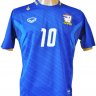 เสื้อทีมชาติไทย ชุดแข่ง AFF Suzuki Cup (เอเอฟเอฟ ซูซูกิ คัพ) แกรนด์สปอร์ต (Grand Sport) ปี 2012 สีน้ำเงิน สกรีนเบอร์ 10  ธีรศิลป์ แดงดา