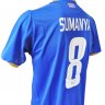 เสื้อทีมชาติไทย ชุดแข่ง AFF Suzuki Cup (เอเอฟเอฟ ซูซูกิ คัพ) แกรนด์สปอร์ต (Grand Sport) ปี 2012 สีน้ำเงิน สกรีนเบอร์ 8 สุมัญญา ปุริสาย